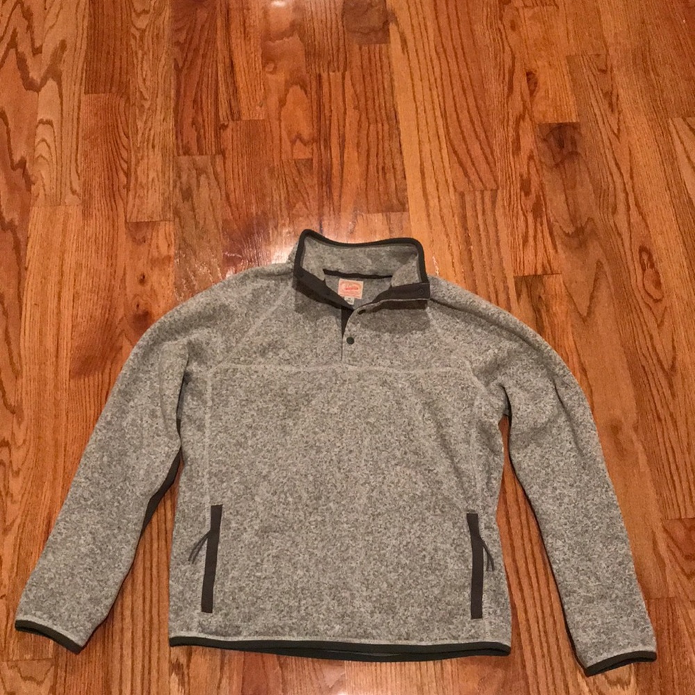 J Crew Grey Fleece Pullover Mens M